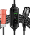 Noeifevo Type 2 Mobiele EV Wallbox, 11KW 3-fase CEE16A Instelbare Laadvermogen EV Lader, 5m/10m/15m EV Oplaadkabel voor Model Y/3, ID.3/4/5, MG4, EX30, e-up, e-tron, Zoe en andere EV's.
