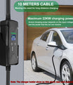 22KW 32A  3 phases à  Type 2 EV  Wallbox  avec 10 mètres de câble, chargeur rapide pour véhicules électriques, prise CEE 32A