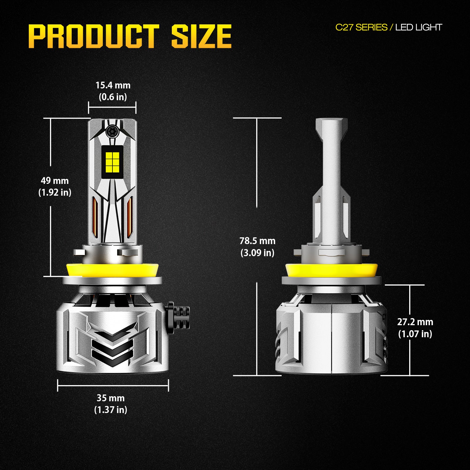 NOEIFEVO H11 LED-Scheinwerfer, 60.000 Lumen, 240W, 6500K Bílá, IP68 Vodotěsné, 100.000 hodin životnosti, Dálkové a potkávací světlo