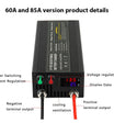 NOEIFEVO à plage de tension et de courant réglable 0-15V 1-60A / 85A batterie de Chargeur , compatible avec les batteries au lithium 3,7V 6V 12V, LiFePO4 et plomb-acide