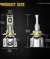 NOEIFEVO 9005 9006 9012 Bilforlygter, 60.000 Lumen, 240W, 6500K Hvid, IP68 Vandtæt, 100.000 timers levetid, nær- og fjernlys