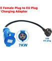 Adaptateur de charge EV, prise industrielle CEE 32A bleue vers prise domestique Schuko, pour chargeurs EV de 7kW 32A