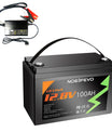 NOEIFEVO 12.8V 100Ah LiFePO4 Lithium Battery, entièrement chargé en 2 heures avec un chargeur 14.6V 50A, 4000+ cycles de charge, , parfait comme source d'énergie pour le camping-car, le bateau.