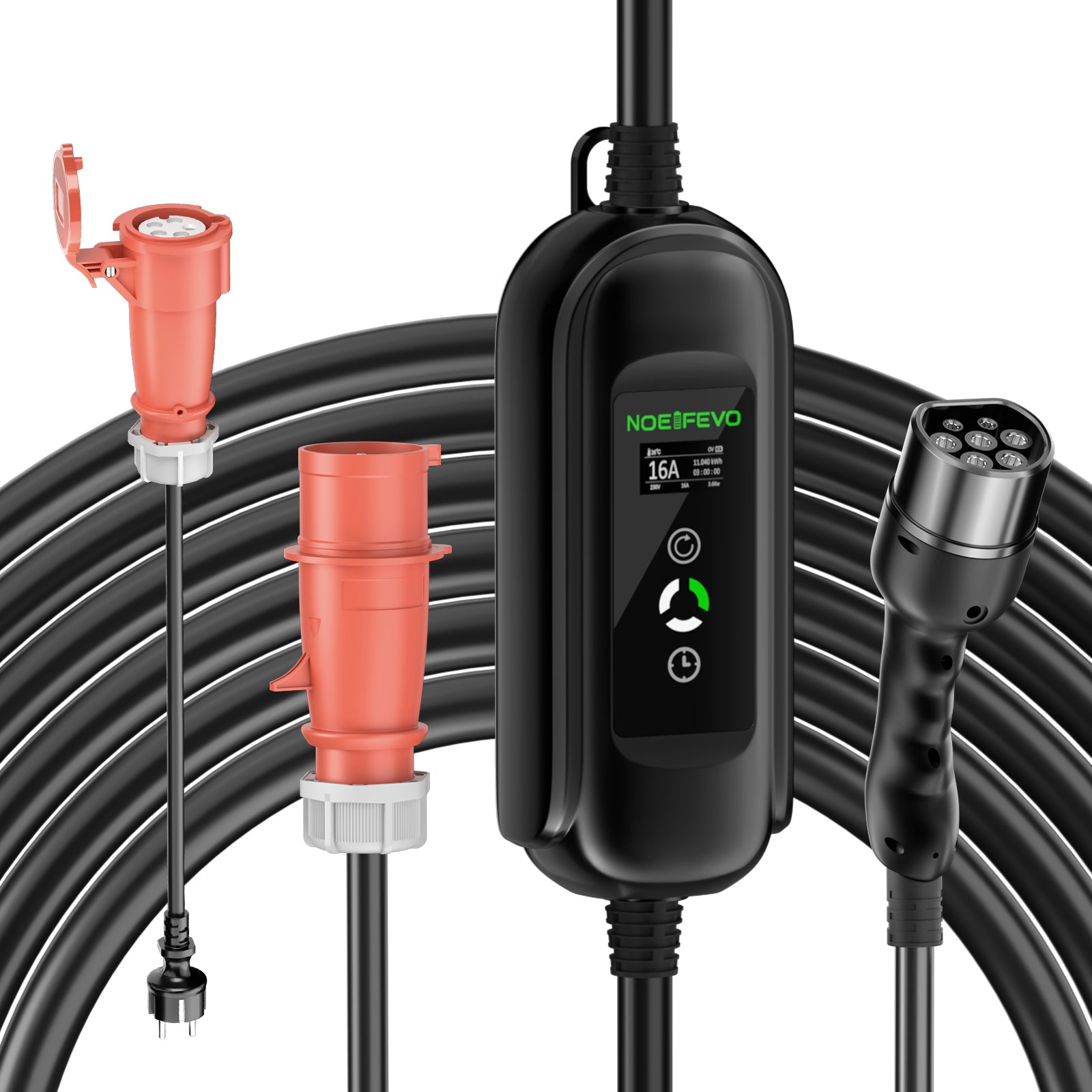 Noeifevo Power Rychle nabíjecí kabel 11kW 16A Typ 2 do CEE EV nabíječka 5m/10m/15m