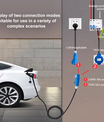 Adaptateur de charge EV, prise industrielle CEE 32A bleue vers prise domestique Schuko, pour chargeurs EV de 7kW 32A