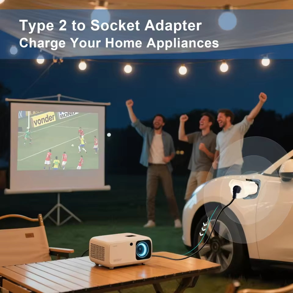 NOEIFEVO Typ 2 V2L-Entladeadapter,  Elektrofahrzeug-16-A-Entladeschukosteckdose für den Außenbereich, kompatibel mit Jaecoo 7 PHEV/Geely EX5/Renault/Nammi