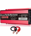 Onduleur pur sinus 12 V vers AC 220 V, 1000W, 1600W, 2200W, 3000W, convertisseur d'alimentation portable, onduleur auto-solaire