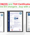 Noeifevo 15meters câble de charge EV mobile , 3.7KW 16A Chargeur EV portable type 2 type 1 avec Schuko