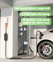 Station de recharge 11KW EV, 16A 3 phases type 2 chargeur mobile pour véhicules électriques, prise CEE 16A, 5 mètres de câble EVSE Boîte murale