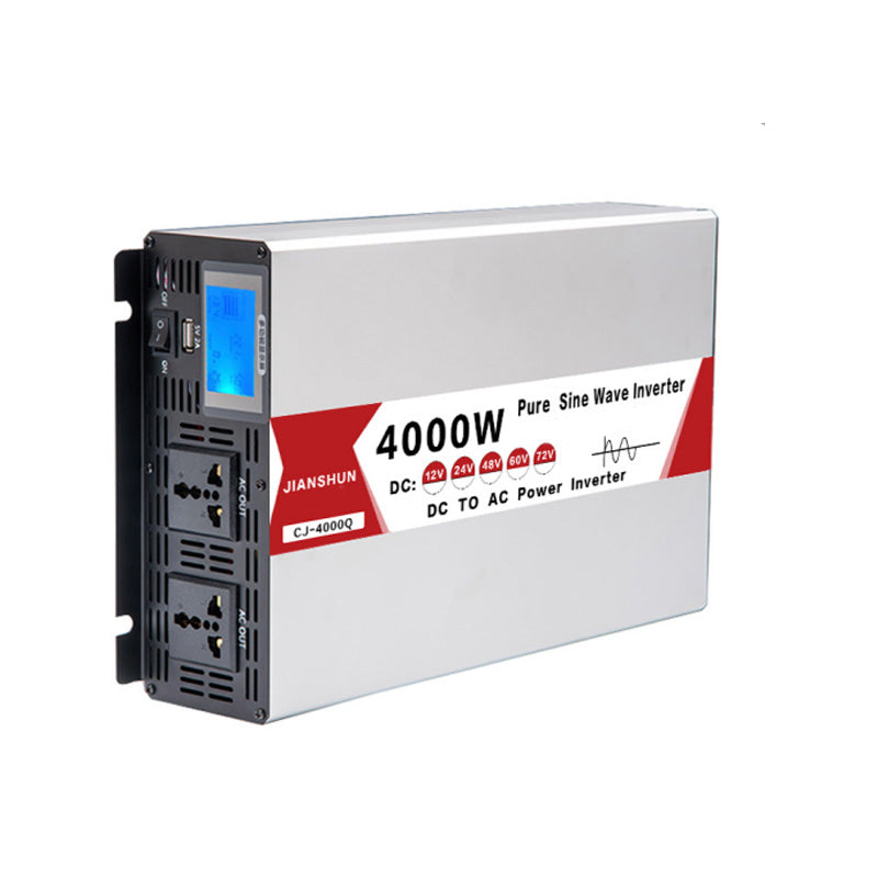 Onduleur pur sinus 12V 24V 48V 60V 72V 96V à 220V, 4000W 8000W onduleur solaire avec convertisseur d'affichage USB