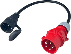 Plugue de corrente pesada CEE 16A no acoplamento Schuko cabo de mangueira de borracha 230V IP44