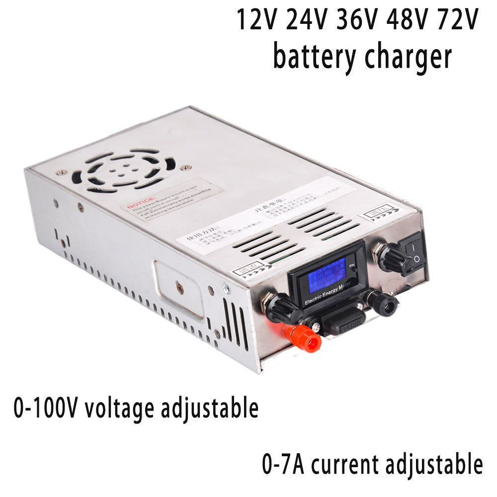 NOEIFEVO Plage de tension et de courant réglable 0-100V 1-7Abatterie de Chargeur ,Compatible avec les batteries lithium 3,7V 6V 12V, LiFePO4 et plomb-acide