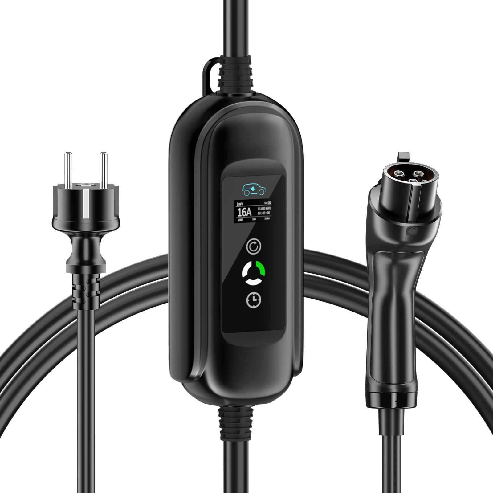 Noeifevo Portátil Tipo 2/Tipo 1 3.7KW 16A EV Cargador,  5m/10m/15m móvil EV Cable de carga con Schuko