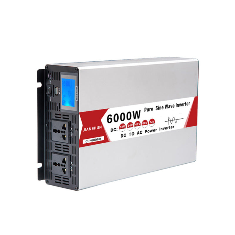 Onduleur pur sinus 12V 24V 48V 60V 72V 96V à 220V, 4000W 8000W onduleur solaire avec convertisseur d'affichage USB