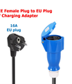 Adaptateur de charge EV, prise industrielle CEE 32A bleue vers prise domestique Schuko, pour chargeurs EV de 7kW 32A