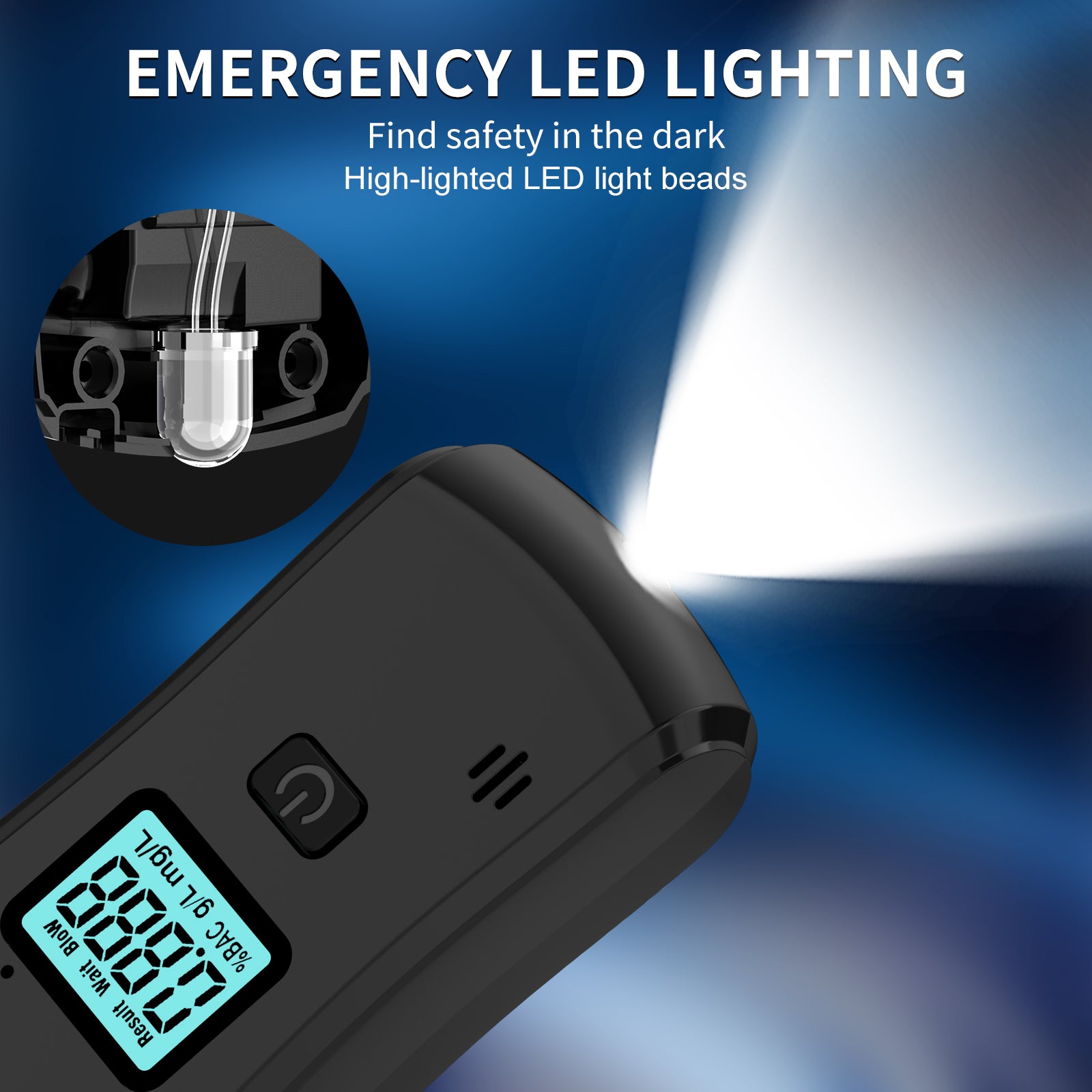 Testeur D'Alcool Portable Haute Précision Avec Alarme Et Écran LED - Rechargeable USB-C