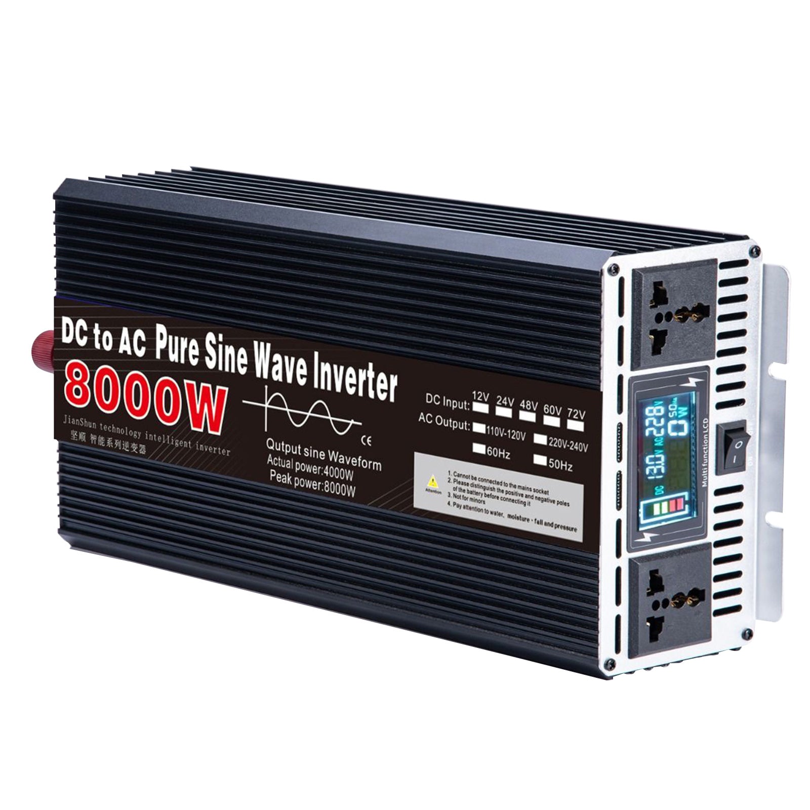 Tragbare Power 3000W 4000W 5000W 6000W 8000W Reine Sinus Welle Inverter DC 24V zu AC 110V 220V Spannung Konverter Auto Solar Inverter