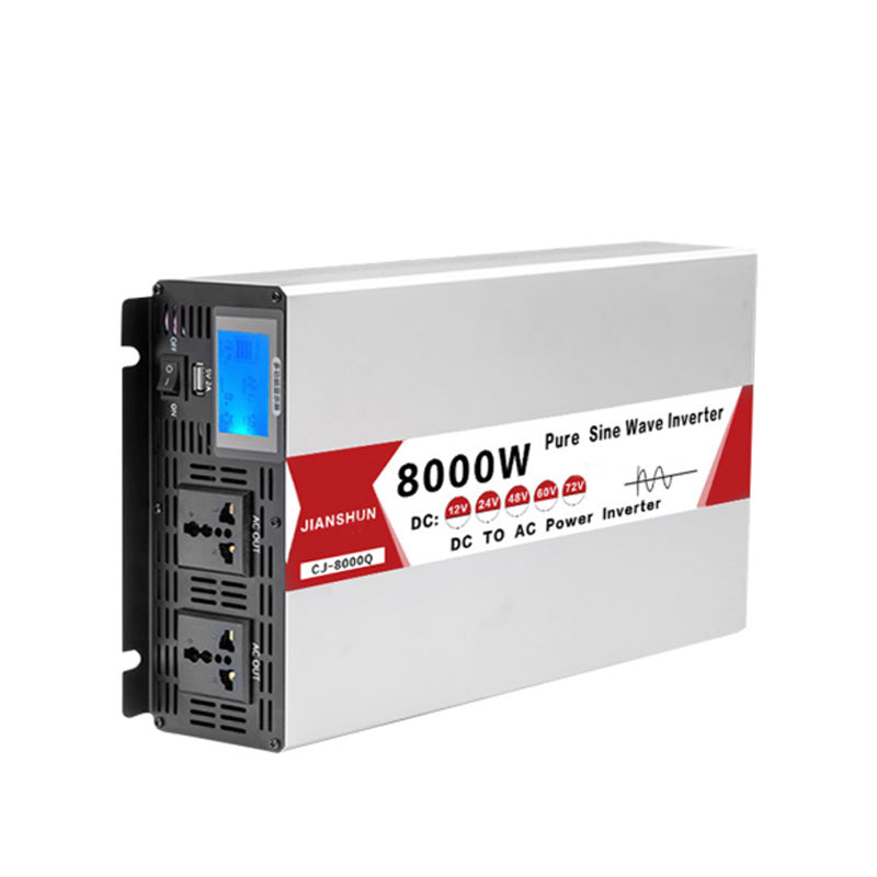 12V 24V 48V 60V 72V 96V til 220V ren sinus inverter, 4000W 8000W solcelle inverter med USB display konverter