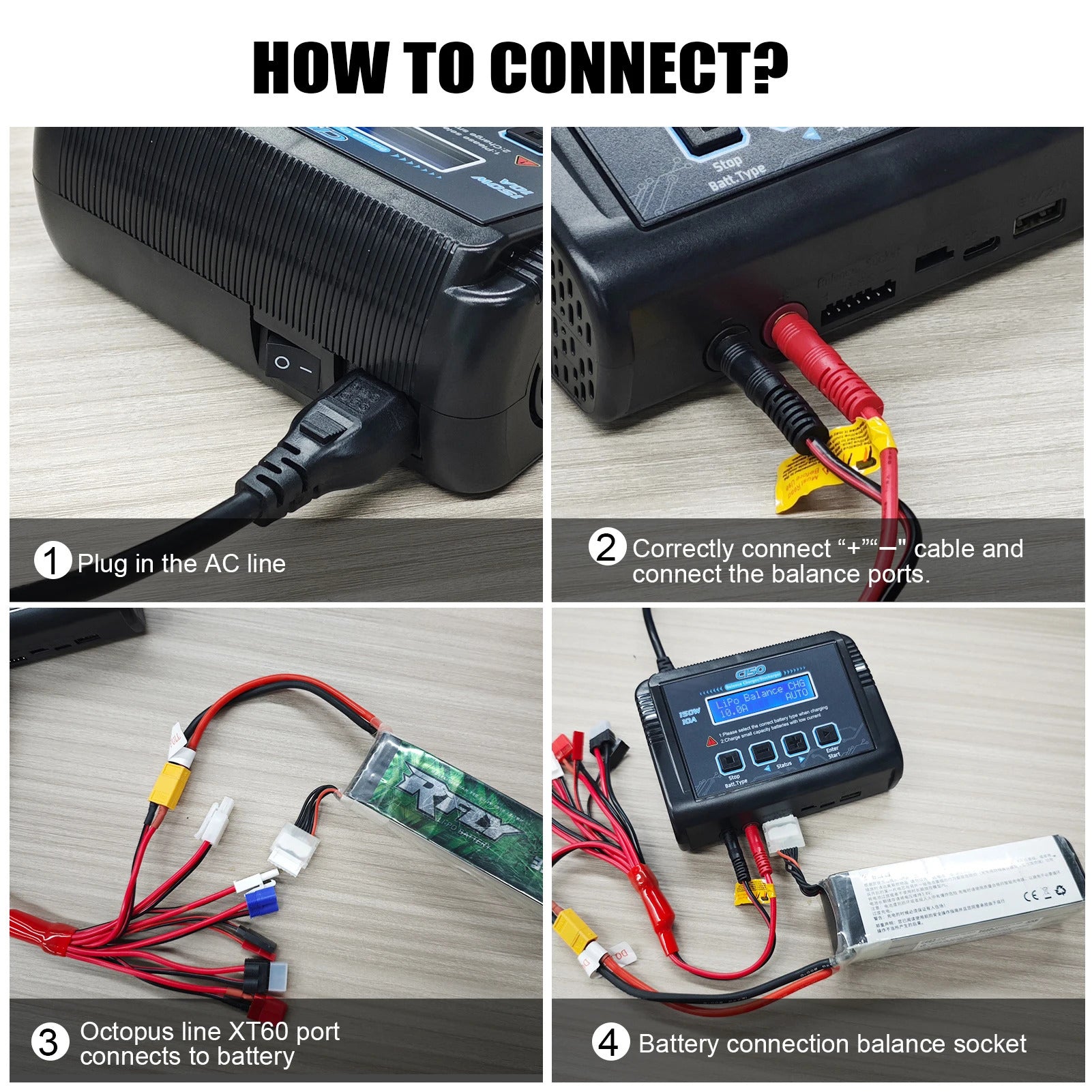 NOEIFEVO C150 Chargeur équilibré RC AC/DC 150W 10A Déchargeur pour batteries LiPo, LiHV, LiFe, LiIon, NiCd, NiMh, Pb