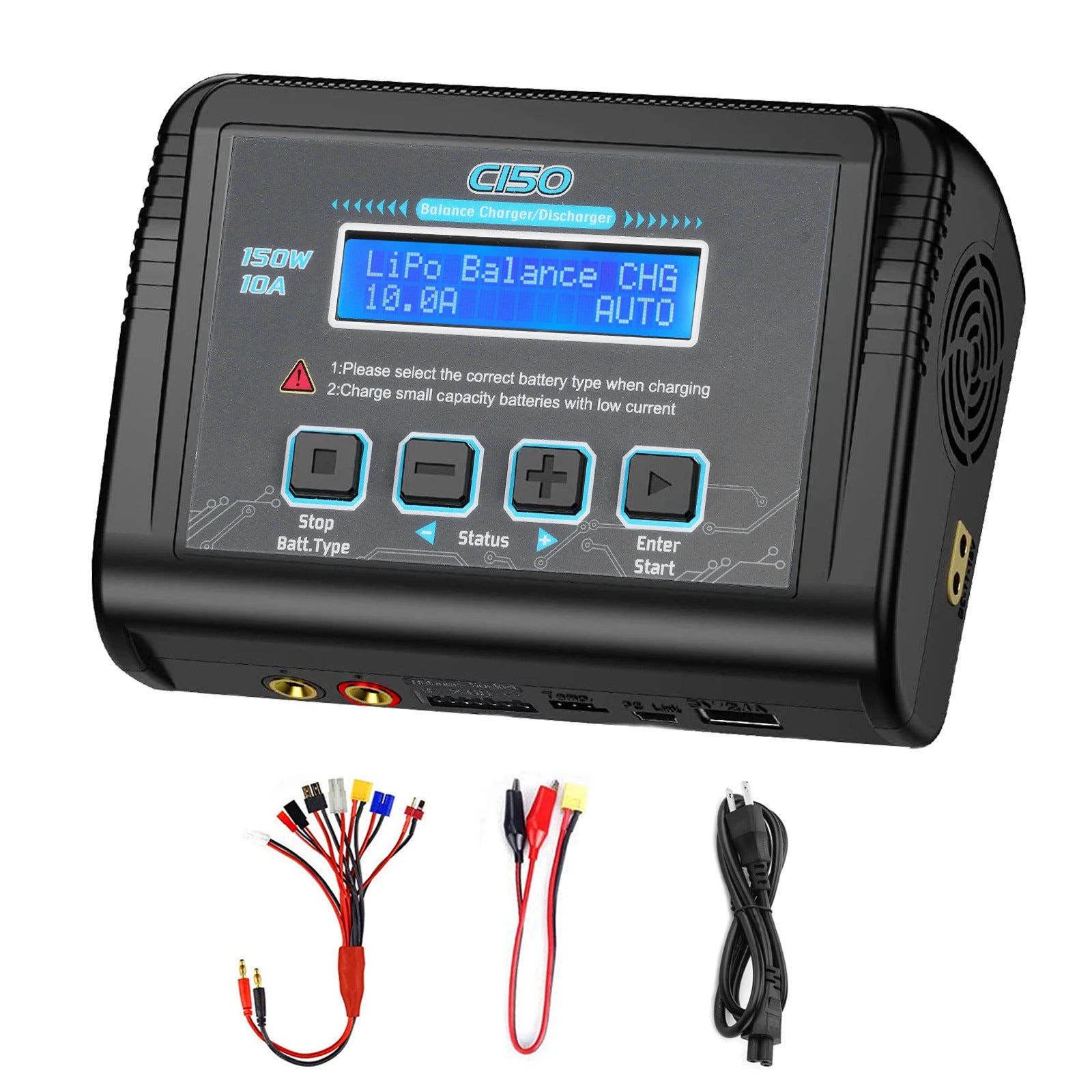 NOEIFEVO C150 AC/DC 150W 10A RC Balance Carregador e Descargador para Baterias LiPo LiHV LiFe Lilon NiCd NiMh Pb