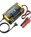 12V 8A / 24V 4A bilbatteriladdare, pulsladdare för reparation för alla 12V och 24V blysyra-, AGM-, GEL- och djupcykliska batterier
