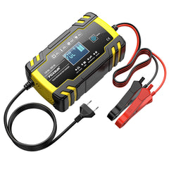 12V 8A / 24V 4A bilbatteriladdare, pulsladdare för reparation för alla 12V och 24V blysyra-, AGM-, GEL- och djupcykliska batterier