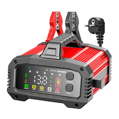 25A Autobatterieladegerät, 12V25A 24V 15A Blei-Säure AGM LiFePO4 Batterieladegerät, Fahrzeugladegerät, intelligentes Batterieladegerät für Autos, LKWs, Motorräder, Rasenmäher