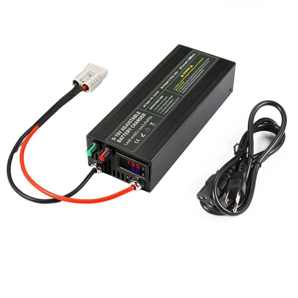 NOEIFEVO à plage de tension et de courant réglable 0-15V 1-60A / 85A batterie de Chargeur , compatible avec les batteries au lithium 3,7V 6V 12V, LiFePO4 et plomb-acide