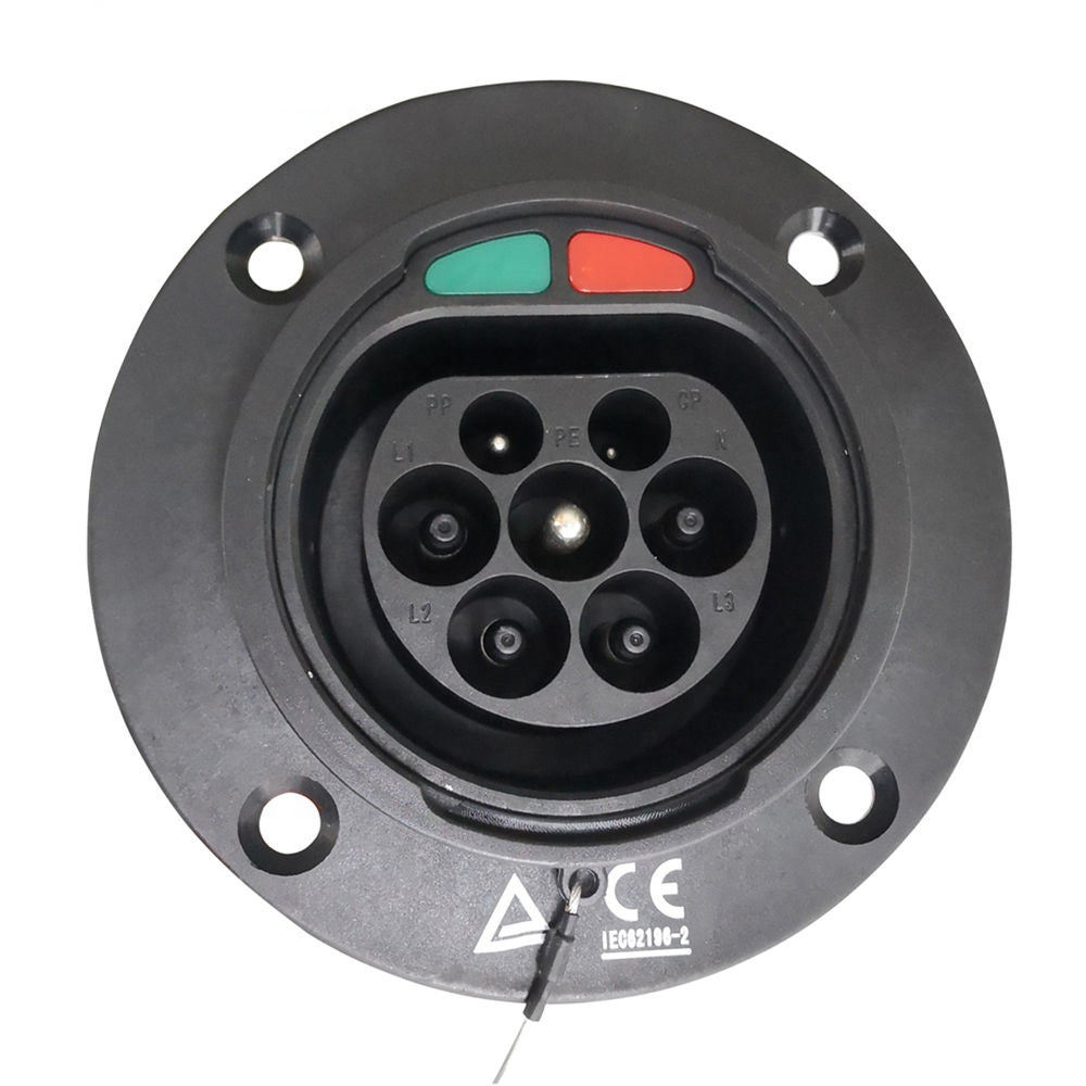 Noeifevo Type 2 Socket for Electric Vehicles, 16A/32A 1 Phase/3 Phase EV Charging Socket