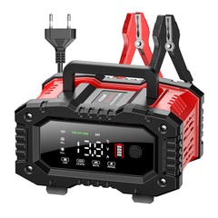 NOEIFEVO Chargeur de batterie 20A pour voiture, chargeur de batterie 12V 24V pour batteries au plomb-acide AGM LiFePO4, chargeur de véhicule intelligent avec compensation de température pour voitures, camions, motos, tondeuses à gazon.