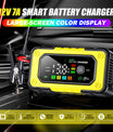 NOEIFEVO 7A Chargeur de batterie de voiture, chargeur automatique intelligent 12V avec compensation de température pour voitures, camions, motos, tondeuses à gazon, bateaux et batteries marines