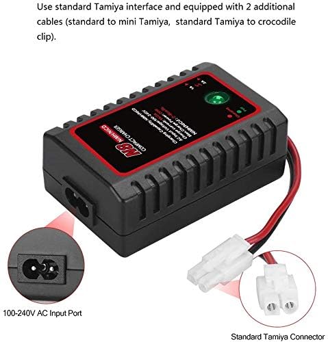 Chargeur Intelligent N8 pour Batteries NiMH / NiCD pour Batteries 2-8s 2.4V 3.6V 4.8V 6V 7.2V 8.4V 9.6V pour Airsoft, Voiture RC, Bateau, Drone, avec Connecteur Standard / Mini Tamiya