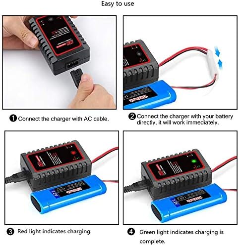 Chargeur Intelligent N8 pour Batteries NiMH / NiCD pour Batteries 2-8s 2.4V 3.6V 4.8V 6V 7.2V 8.4V 9.6V pour Airsoft, Voiture RC, Bateau, Drone, avec Connecteur Standard / Mini Tamiya