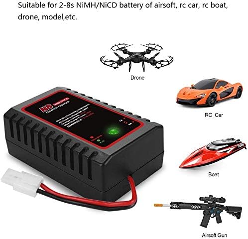 Chargeur Intelligent N8 pour Batteries NiMH / NiCD pour Batteries 2-8s 2.4V 3.6V 4.8V 6V 7.2V 8.4V 9.6V pour Airsoft, Voiture RC, Bateau, Drone, avec Connecteur Standard / Mini Tamiya