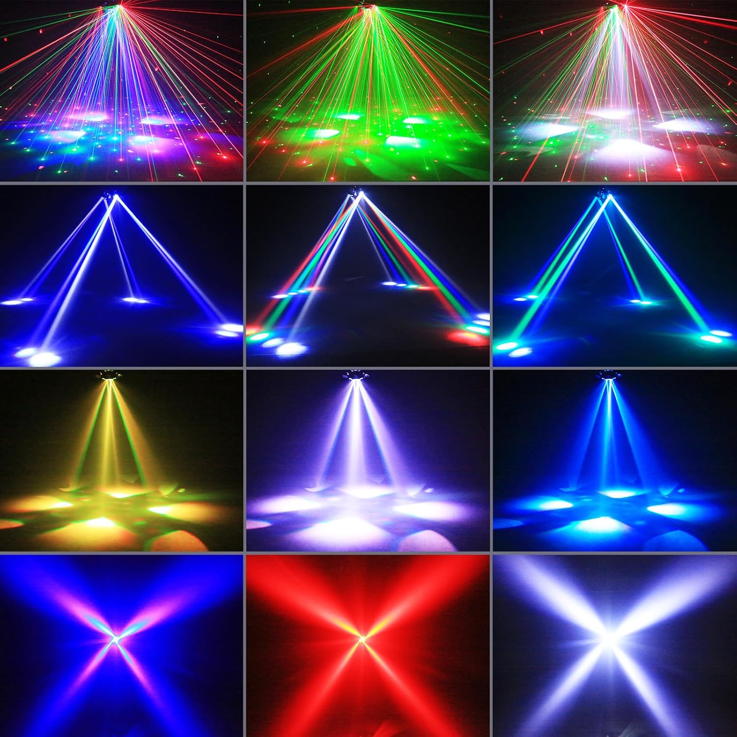120W projecteur de scène 4-en-1 RGBW Moving Head, effet lumière laser, spot de fête avec télécommande pour disco, DJ, bar, anniversaire
