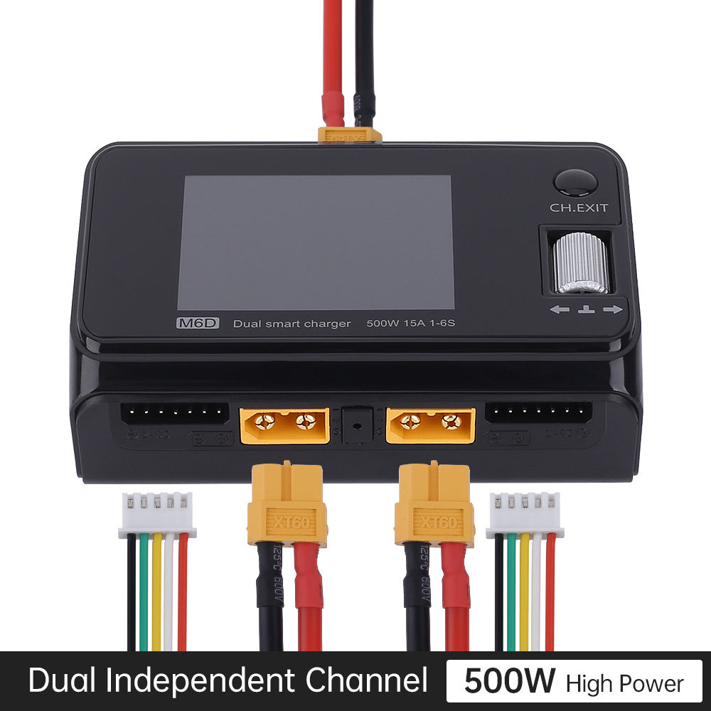 M6D 500W 25A DC Kaksoiskanavainen Älykäs Tasapainolataus- ja Purkujärjestelmä 1-6S LiPo/LiHV/LiFe/LiIon, 1-16S NiMH, 1-10S PB-akuille