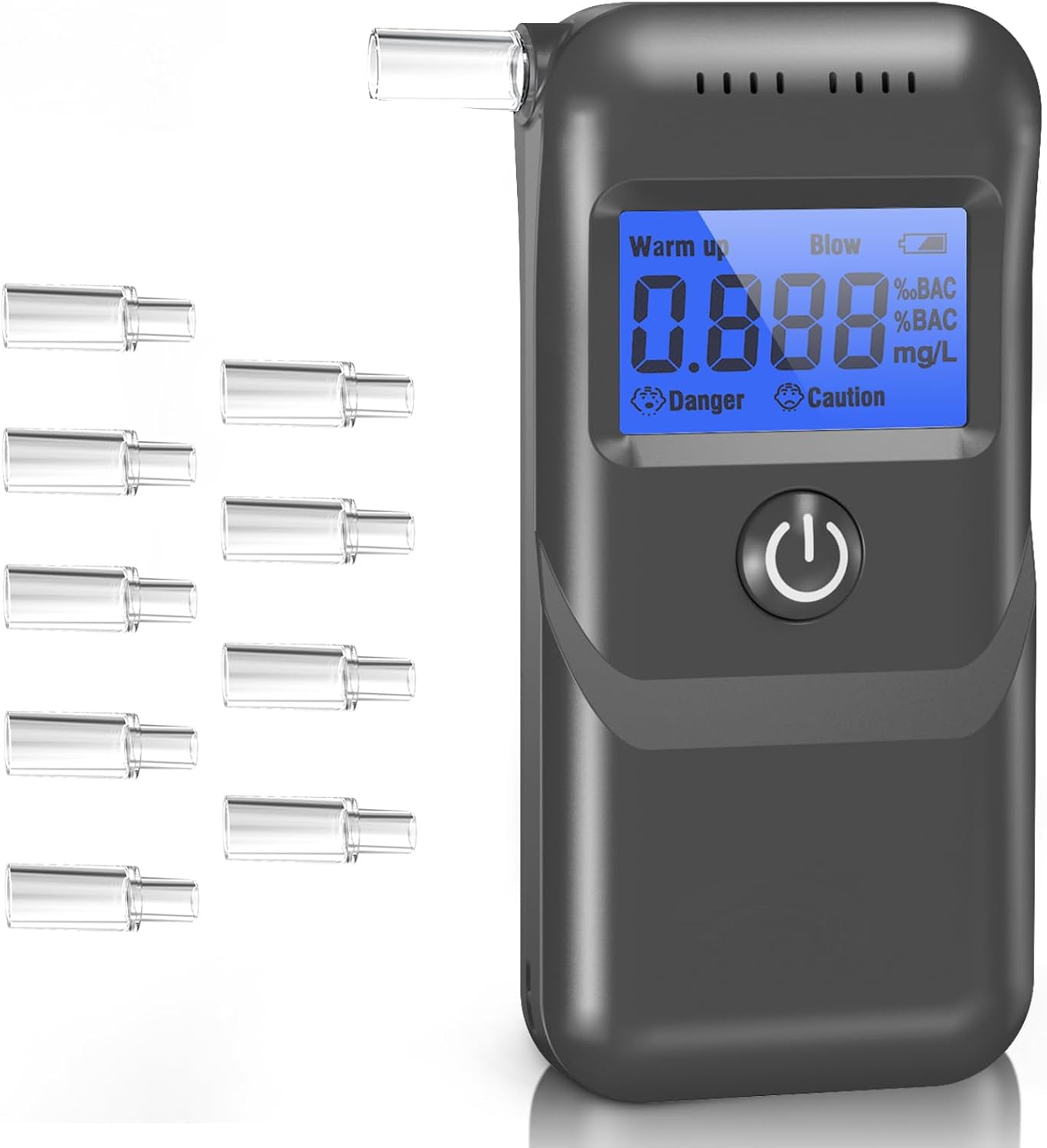 NOEIFEVO Alkoholtester, Professionel Alkoholtester med Digitalt Blåt LCD-display, Alkoholtester med Høj Præcision til Personlig og Professionel Brug i Hjemmet.