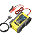 מטען סוללה לרכב ואופנוע 12V 6A / 24V 3A, מטען חכם רב-תכליתי לתיקון עם חיישן טמפרטורה עבור סוללות עופרת-חומצה, AGM, ג'ל, פריקה עמוקה, ליתיום ו-LiFePO4.