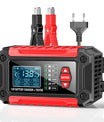 Cargador y comprobador de baterías de coche 2 en 1, cargador de baterías de 12V para plomo-ácido, AGM y LiFePO4, cargador de vehículos, comprobador inteligente de baterías para coches, camiones, motocicletas y cortacéspedes