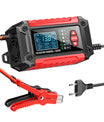Cargador y comprobador de baterías de coche 2 en 1, cargador de baterías de 12V para plomo-ácido, AGM y LiFePO4, cargador de vehículos, comprobador inteligente de baterías para coches, camiones, motocicletas y cortacéspedes