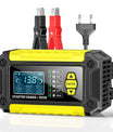 Cargador y comprobador de baterías de coche 2 en 1, cargador de baterías de 12V para plomo-ácido, AGM y LiFePO4, cargador de vehículos, comprobador inteligente de baterías para coches, camiones, motocicletas y cortacéspedes
