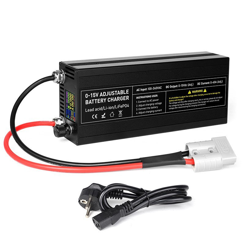 NOEIFEVO 3,7V 6V 12V Lithium/LiFePO4 / Blei-Säure-Universal-Batterieladegerät, einstellbarer Spannungs- und Strombereich 0–15 V 1–100 A, 4,2 V 12,6 V 14,6 V Auto-, Boot- und Wohnmobil-Batterieladegerät