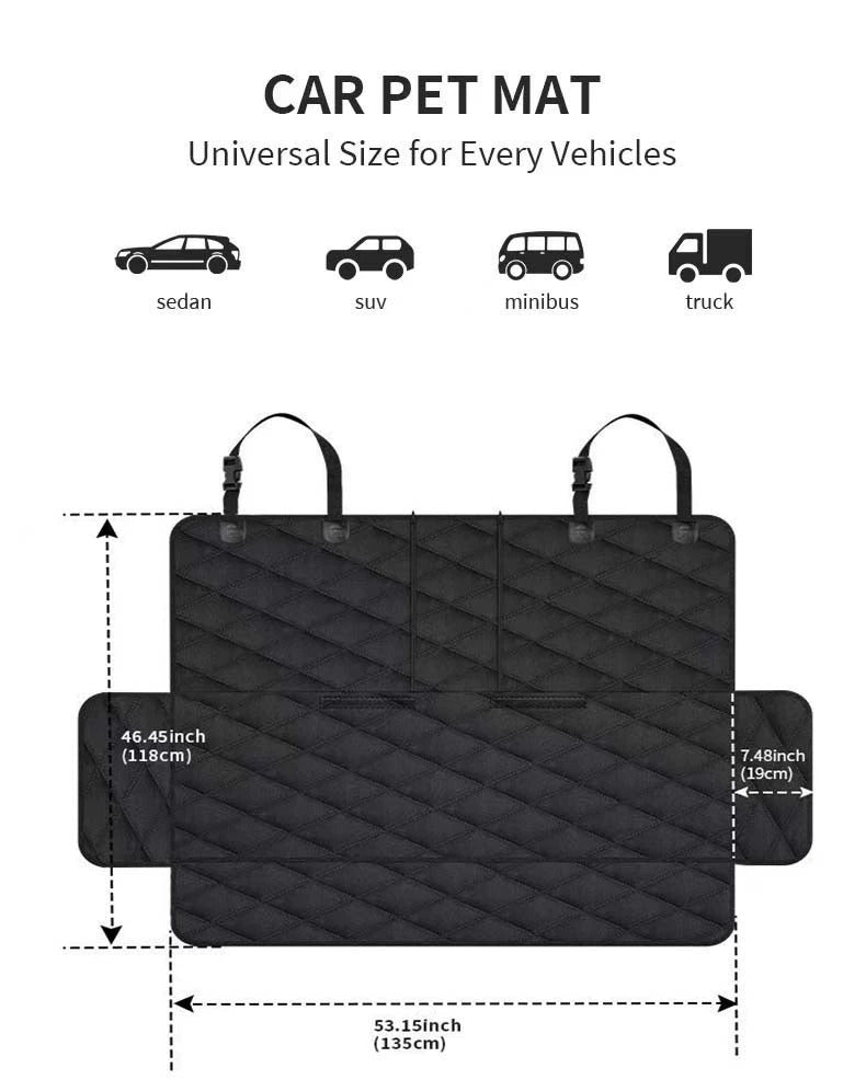 Capa de assento para cães de carro para o banco traseiro, impermeável, tapete de proteção para o banco traseiro para animais de estimação, antiderrapante, suporte de segurança universal para passeios com cães