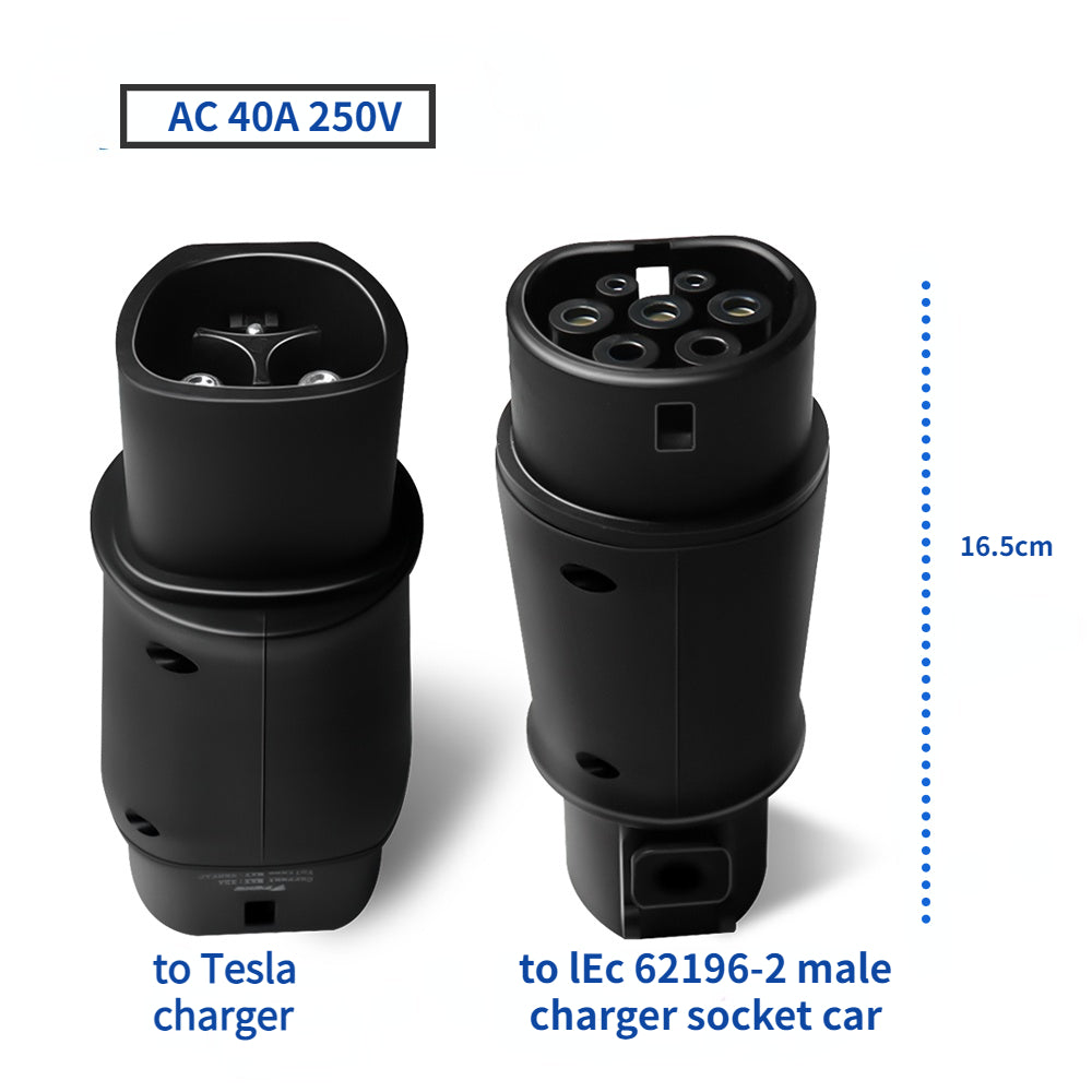 EV Adaptateur  Tesla vers Type 2, Convertisseur pour le port de charge Tesla vers le port Type 2 de charge ."