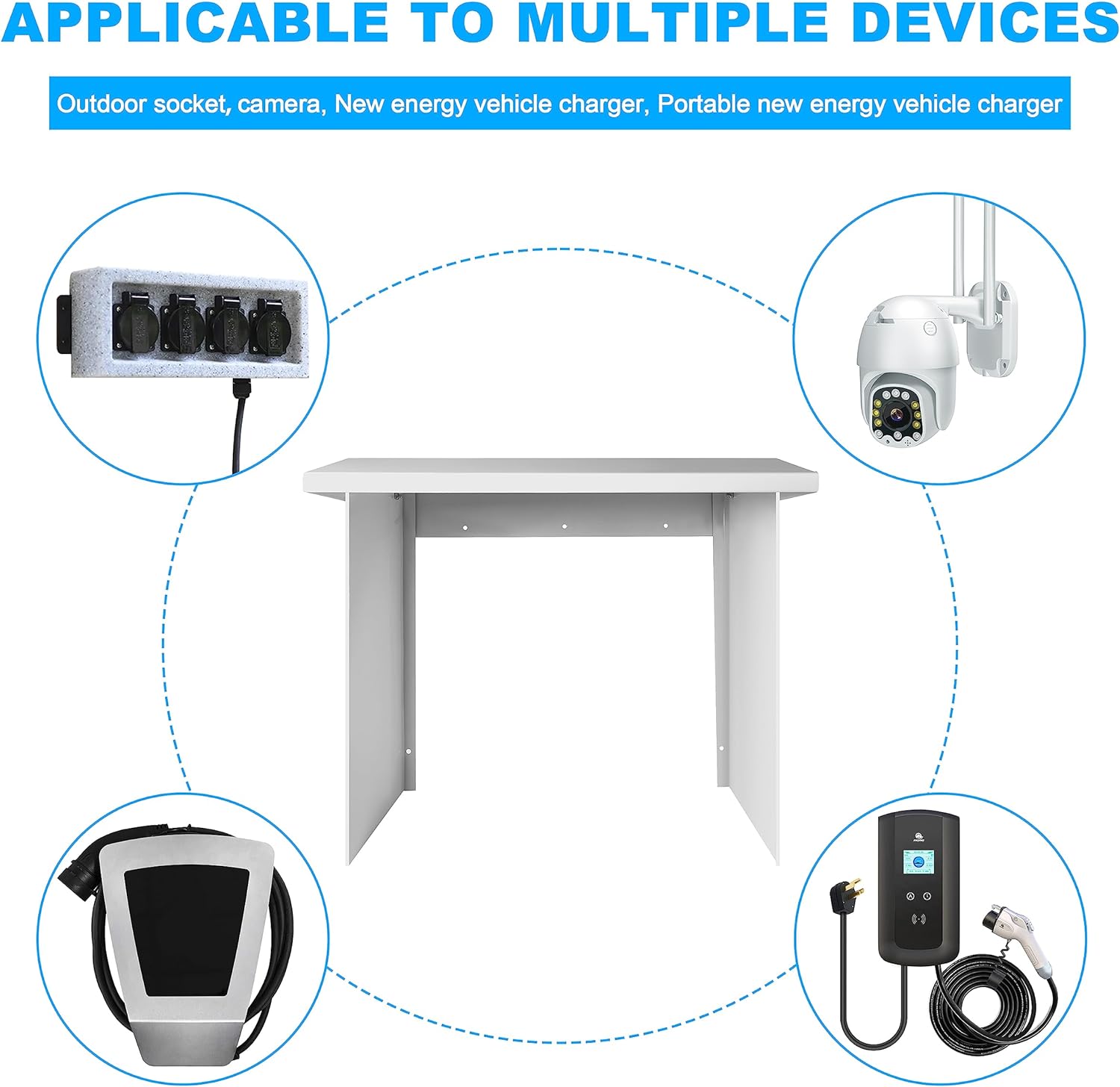 Protège-chargeur mural NOEIFEVO EV Wallbox, protection contre la pluie pour station de charge de voiture électrique, couvercle en acier inoxydable, résistant aux intempéries (40 x 30 x 39 cm)