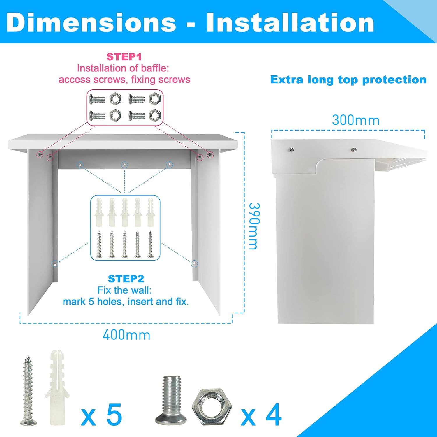 Protège-chargeur mural NOEIFEVO EV Wallbox, protection contre la pluie pour station de charge de voiture électrique, couvercle en acier inoxydable, résistant aux intempéries (40 x 30 x 39 cm)