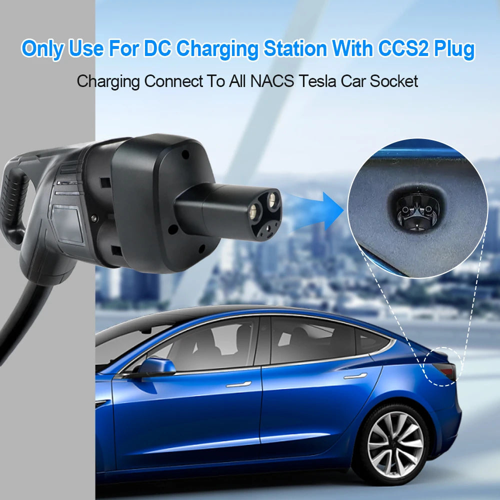 Adaptador de carregador EV NOEIFEVO CCS2 e Tipo 2 para Tesla NACS, AC 32A DC 400A 200KW, carregador de veículo elétrico, conversor de carregador Tipo 2 para Model Y/S/3/X