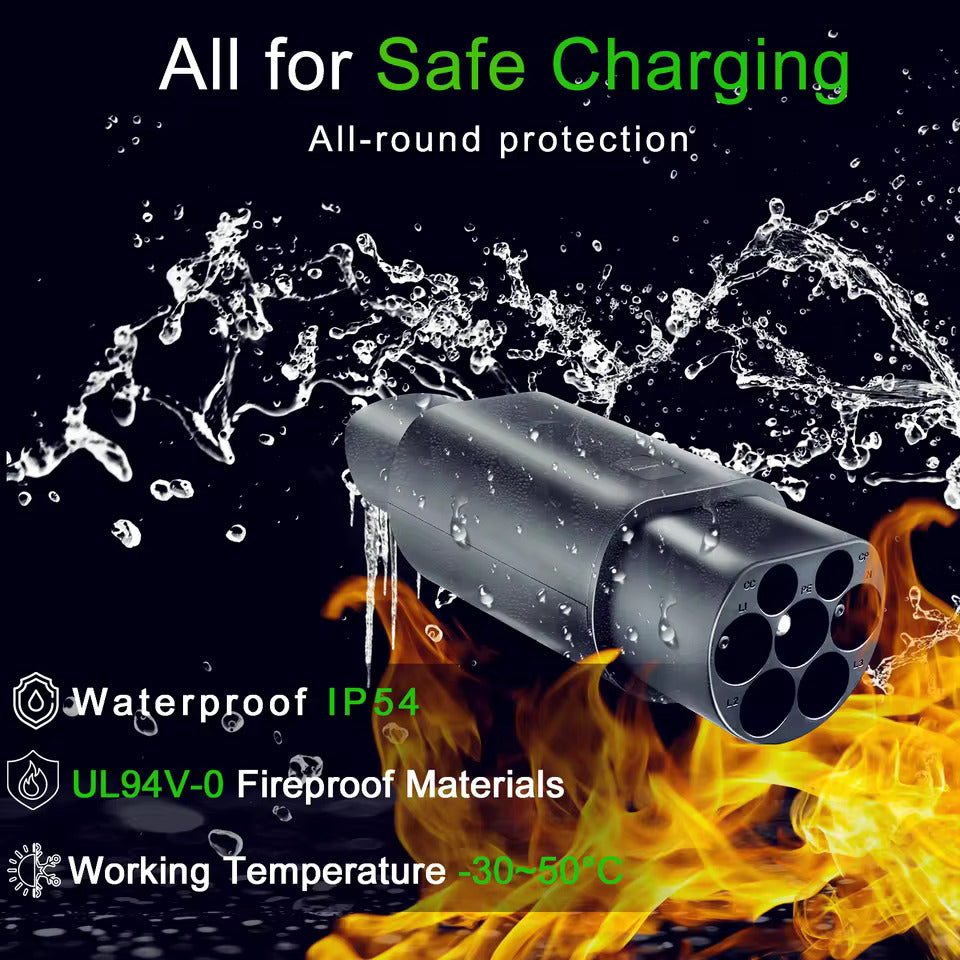 Adaptateur NOEIFEVO Type 2 vers Tesla AC 7,2 kW 32A 220V, compatible avec Tesla Model S/X/3, pour chargeur EV AC Type 2 pour charger les véhicules Tesla