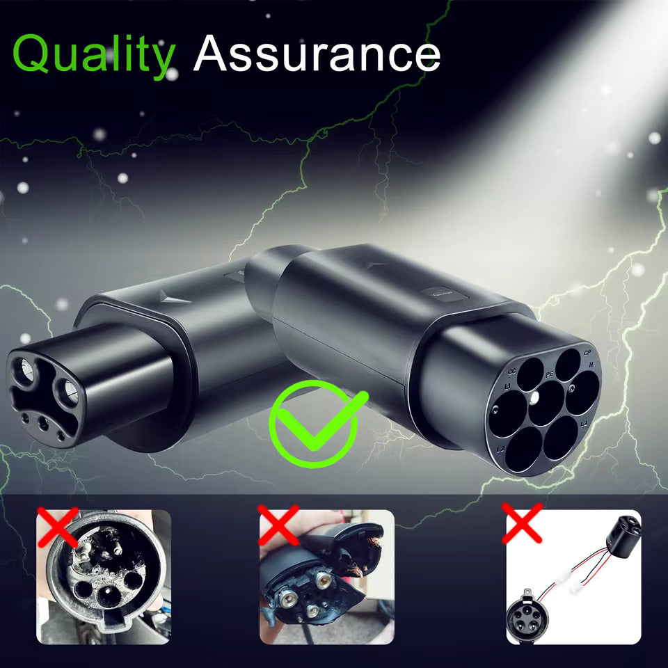 Adaptateur NOEIFEVO Type 2 vers Tesla AC 7,2 kW 32A 220V, compatible avec Tesla Model S/X/3, pour chargeur EV AC Type 2 pour charger les véhicules Tesla