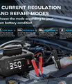 מטען סוללות אוניברסלי לרכב NOEIFEVO 6V 10A / 12V 35A / 24V 18A עבור סוללות ליתיום, LiFePO4, עופרת-חומצה, AGM וסוללות רטובות, מטען תחזוקה חכם ב-9 שלבים עם 3 הגדרות זרם